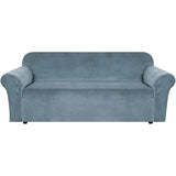 PrimeBeau Stretch Velvet Sofa Covers Large Couch Covers Sofa Slipcovers Furniture Protector Soft with Non Slip Elastic Bottom, Feature Thick Comfy Rich Velour