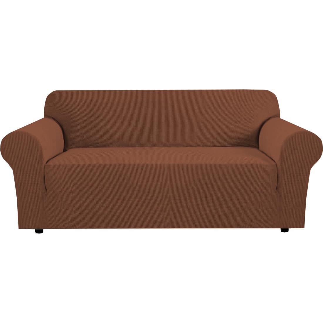 PrimeBeau 1 Piece Slipcovers for 3 Cushion Couch Soft Sofa Covers Washable Feature Thick Checked Jacquard Fabric with Elastic Bottom