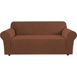 PrimeBeau 1 Piece Slipcovers for 3 Cushion Couch Soft Sofa Covers Washable Feature Thick Checked Jacquard Fabric with Elastic Bottom