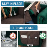 PrimeBeau 100% Waterproof Loveseat Couch Covers Traditional Chesterfield Sofa Covers with Extra Long Armrest Cover Waterproof and Washable Thick Couch Cover for Dogs (1 Piece)