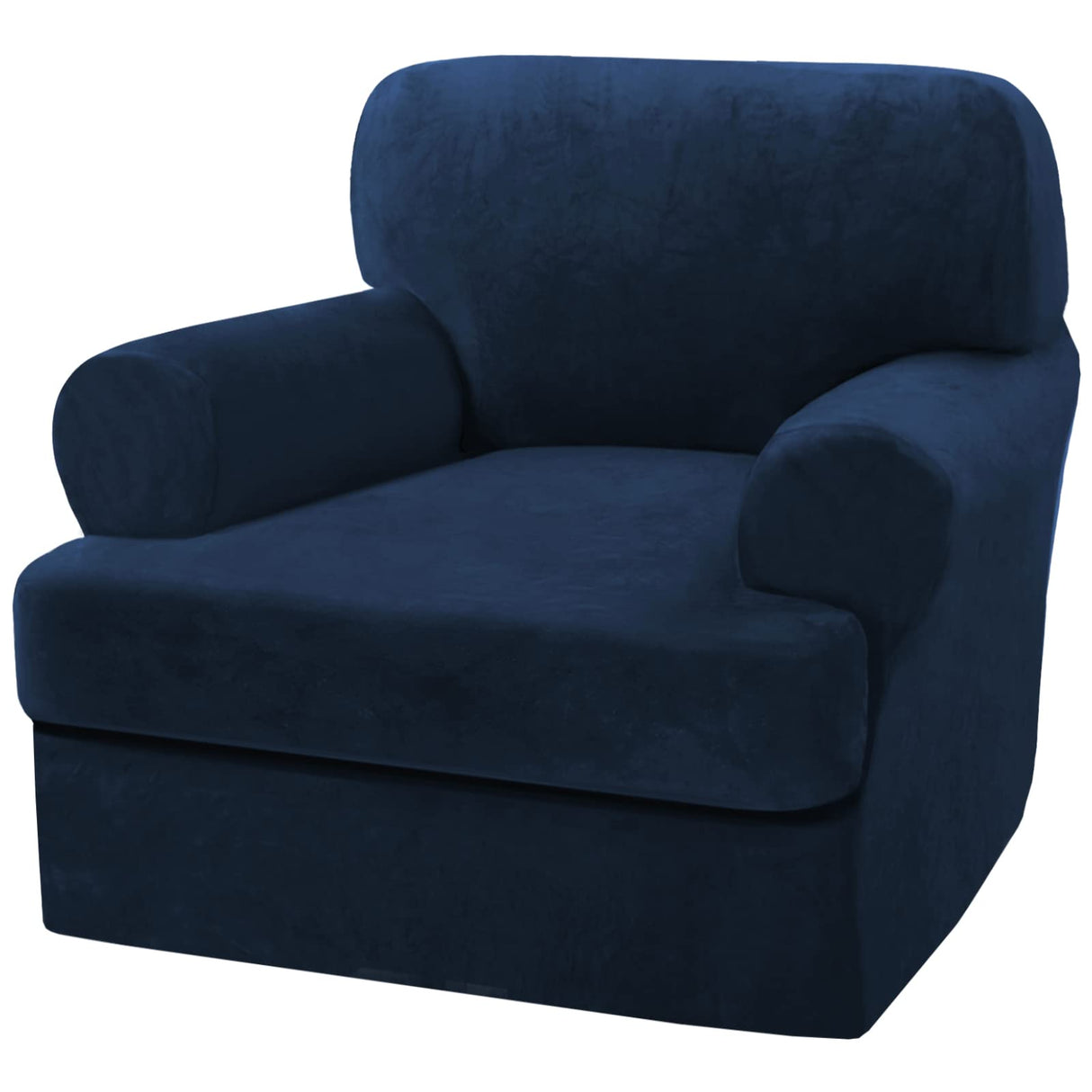 PrimeBeau 2 Piece Armchair Slipcovers Thick Velvet Couch Cover Furniture Protector Stretch Sofa Covers for 1 Cushion Couch with 1 Individual T Cushion Covers Washable