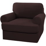 PrimeBeau 2 Pieces T Cushion Sofa Slipcovers Couch Cover for 1 Cushion Couch Non Slip Super Stretch Soft Washable Furniture Protector with 1 Individual T Cushion Cover