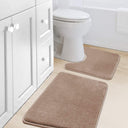 H.Versailtex Bath Mat Memory Foam Set Bathroom Rug Set Flannel Velvety Bath Mat Luxury Extra Soft