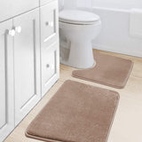 H.Versailtex Bath Mat Memory Foam Set Bathroom Rug Set Flannel Velvety Bath Mat Luxury Extra Soft