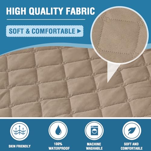 PrimeBeau 100% Waterproof Sectional Couch Covers 2-Piece Couch Cover L Shape Sofa Covers Washable for Dogs Non Slip (Loveseat）