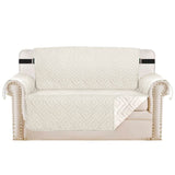PrimeBeau Reversible Loveseat Cover Furniture Protector Anti-Slip Water Resistant 2 Inch Wide Elastic Straps Couch Covers