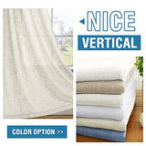PrimeBeau Natural Linen Blended Grommet Curtains 2 Panel Sets