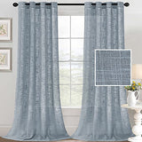 PrimeBeau Natural Linen Blended Grommet Curtains 2 Panel Sets