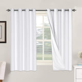 PrimeBeau 100% Blackout Linen Mixed Curtains, set of 2 Panels, 52 Series Short