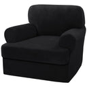 PrimeBeau 2 Piece Armchair Slipcovers Thick Velvet Couch Cover Furniture Protector Stretch Sofa Covers for 1 Cushion Couch with 1 Individual T Cushion Covers Washable