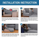 PrimeBeau Thicker Jacquard Fabric 3 Pieces Loveseat & Oversize Loveseat Covers for 2 Cushion Sofa Couch Slipcovers (Base Cover Plus 2 Seat Cushion Covers)