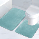 PrimeBeau Luxurious Memory Foam Bath Mat, Flannel Velvety Bath Mat Luxury Extra Soft and Absorbent Non Slip Rugs(Set of 2)