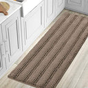 H.Versailtex 1 Piece Extra Thick Chenille Striped Pattern Shaggy Bath Rugs