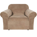 H.Versailtex 1 Piece Stretch Velvet Sofa Covers for Cushion Couch Covers with Non Slip Elastic Bottom