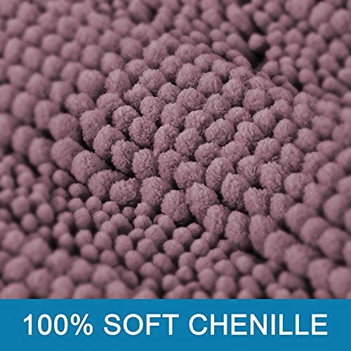PrimeBeau Luxury Chenille Striped Bath Mats Set | Ultra Thick & Absorbent Non Slip Rugs 24“ x 36"