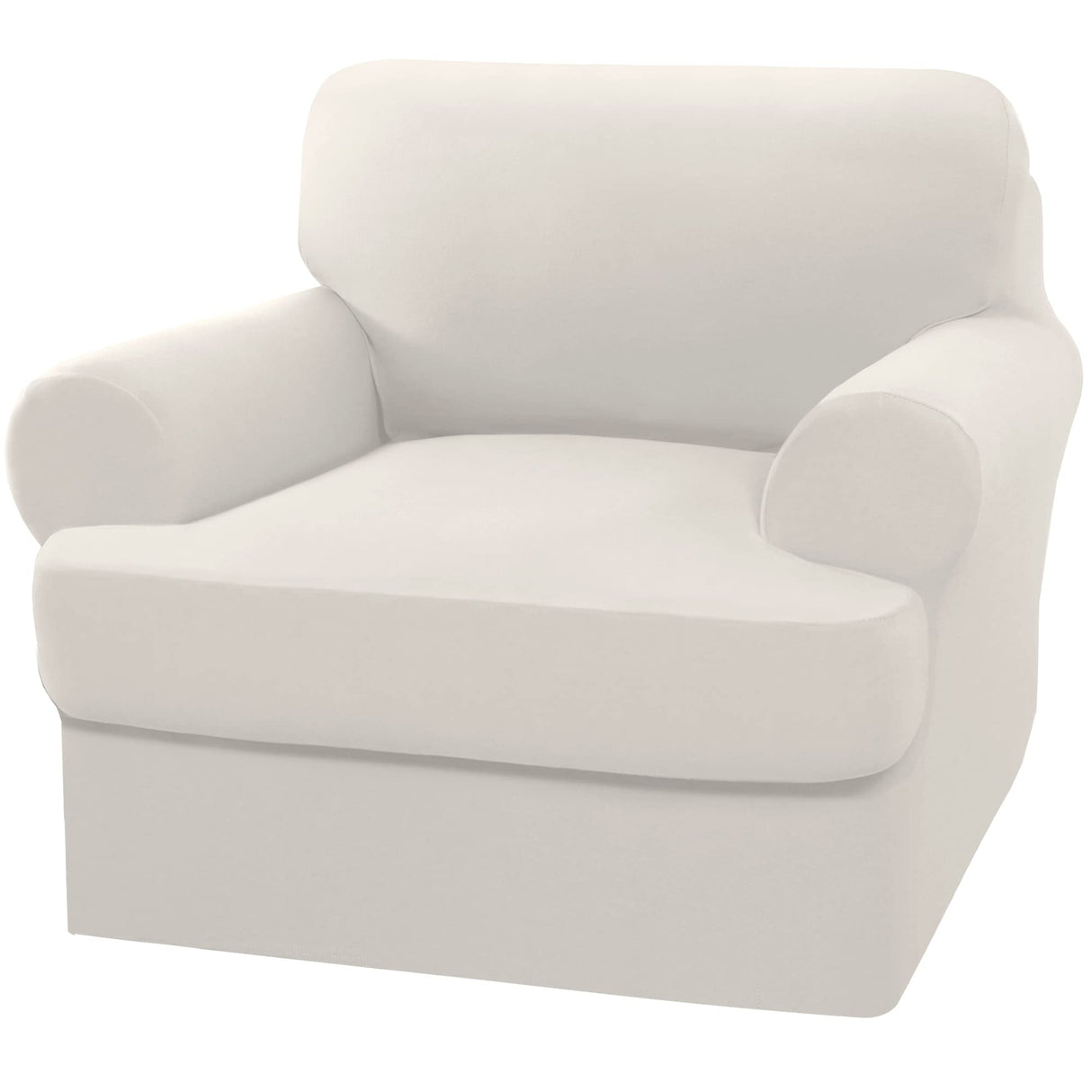 PrimeBeau 2 Pieces T Cushion Sofa Slipcovers Couch Cover for 1 Cushion Couch Non Slip Super Stretch Soft Washable Furniture Protector with 1 Individual T Cushion Cover