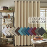 PrimeBeau Faux Linen Room Darkening/Room Dividing Curtain Draper Extra Wide & Long