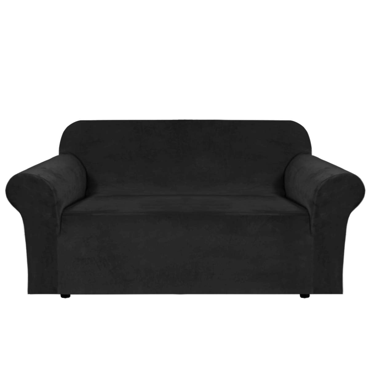 PrimeBeau Stretch Velvet Loveseat Covers for 2 Cushion Couch Covers for Living Room Sofa Covers Slipcovers with Non Slip Straps Bottom, Ultra Thick Comfy Velour