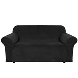PrimeBeau Stretch Velvet Loveseat Covers for 2 Cushion Couch Covers for Living Room Sofa Covers Slipcovers with Non Slip Straps Bottom, Ultra Thick Comfy Velour