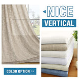 PrimeBeau Natural Linen Blended Grommet Curtains 2 Panel Sets