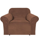 H.Versailtex 1 Piece Stretch Velvet Sofa Covers for Cushion Couch Covers with Non Slip Elastic Bottom