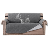 PrimeBeau 100% Waterproof Loveseat Cover Protector Couch Covers for Dogs/Pets | Sofa Slipcover for 2 Cushion Couch with Non Slip Backing and Adjustable Strap (Seat Width 46")