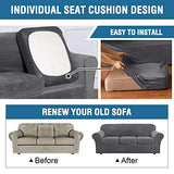 PrimeBeau Real Velvet Plush 3 Piece Stretch Sofa Covers Couch Covers for 2 Cushion Couch Loveseat Covers