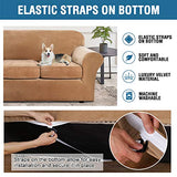 PrimeBeau Velvet 4 Piece High Stretch Sofa Slipcover Sofa Cover Furniture Protector Form Fit Thick Velvet Extra Large Sofa Cover for 3 Cushion Couch Covers