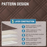 PrimeBeau 100% Waterproof Loveseat Couch Covers Traditional Chesterfield Sofa Covers with Extra Long Armrest Cover Waterproof and Washable Thick Couch Cover for Dogs (1 Piece)