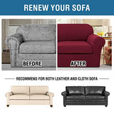 PrimeBeau Thicker Jacquard Fabric 3 Pieces Loveseat & Oversize Loveseat Covers for 2 Cushion Sofa Couch Slipcovers (Base Cover Plus 2 Seat Cushion Covers)