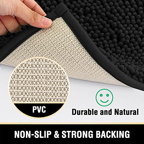PrimeBeau Luxury Chenille Bath Mat (1 Piece with PVC Back) - Extra Soft, Absorbent, Non-Slip, Quick Dry, Washable