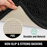 PrimeBeau Luxury Chenille Bath Mat (1 Piece with PVC Back) - Extra Soft, Absorbent, Non-Slip, Quick Dry, Washable