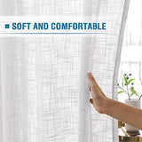 PrimeBeau Natural Linen Blended Grommet Curtains 2 Panel Sets
