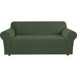 PrimeBeau 1 Piece Slipcovers for 3 Cushion Couch Soft Sofa Covers Washable Feature Thick Checked Jacquard Fabric with Elastic Bottom