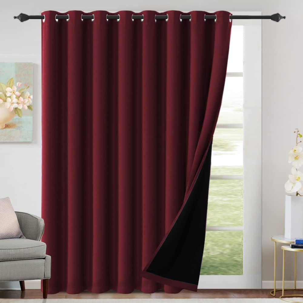 H.Versailtex Blackout Curtains for Bedroom with Black Liner 1 Panel