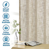 PrimeBeau Natural Linen Blended Grommet Curtains 2 Panel Sets
