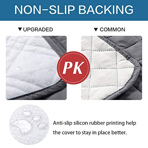 H.VERSAILTEX 100% Waterproof Recliner Chair Cover Non-Slip Reclining Slipcovers Washable Recliner Covers for Recliner Chair Furniture Protector with Elastic Straps for Kids, Pets (Recliner, Grey)