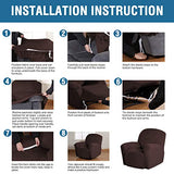 PrimeBeau Recliner Slipcovers Recliner Chair Cover Sofa Furniture Cover 1-Piece Modern Rich Velvet Plush Form Fit Stylish Protector Feature Rich and Soft Fabric