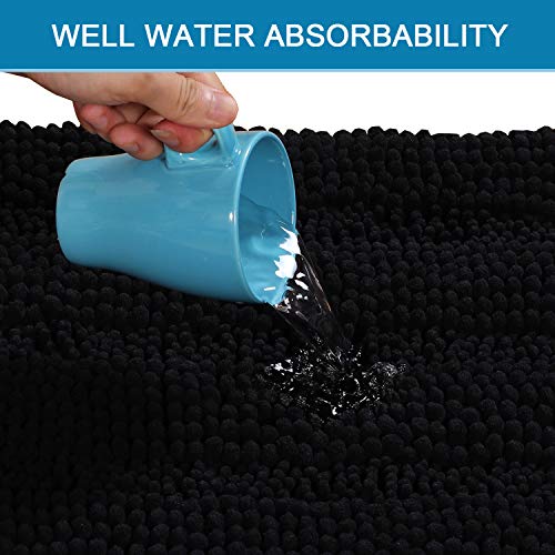 PrimeBeau Luxury Chenille Striped Bath Mats Set | Ultra Thick & Absorbent Non Slip Rugs 20“ x 32"