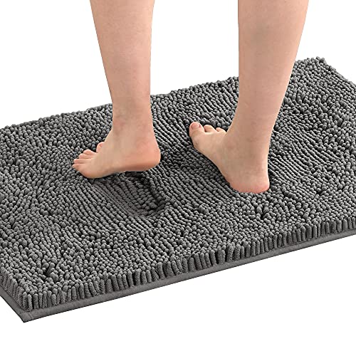 PrimeBeau Luxury Chenille Bath Mat (1 Piece with PVC Back) - Extra Soft, Absorbent, Non-Slip, Quick Dry, Washable