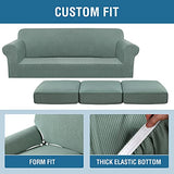 PrimeBeau 4 Pieces Premium Jacquard Sofa Slipcover Set, Sofa and Oversize Sofa