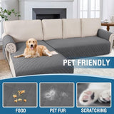 PrimeBeau 2 Piece L Shaped Couch Covers for Sectional Sofa Couch Cover with Chaise Lounge 100% Waterproof Furniture Covers for Pets