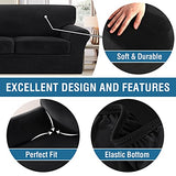 PrimeBeau Real Velvet Plush 4 Piece Stretch Sofa Covers Couch Covers for 3 Cushions Couch Sofa Covers