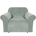 H.Versailtex 1 Piece Stretch Velvet Sofa Covers for Cushion Couch Covers with Non Slip Elastic Bottom