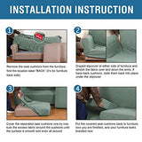 H.VERSAILTEX 4 Piece Stretch Sofa Covers for 3 Cushion Couch Covers for Living Room Furniture Slipcovers (Base Cover Plus 3 Seat Cushion Covers) Upgraded Thicker Jacquard Fabric (Sofa, Sage)
