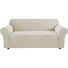 PrimeBeau 1 Piece Slipcovers for 3 Cushion Couch Soft Sofa Covers Washable Feature Thick Checked Jacquard Fabric with Elastic Bottom