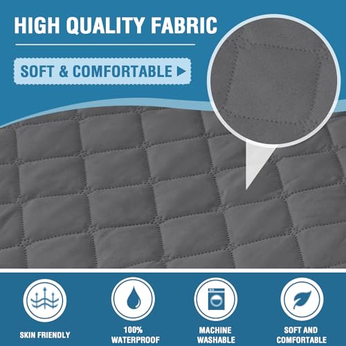 PrimeBeau 100% Waterproof Sectional Couch Covers 2-Piece Couch Cover L Shape Sofa Covers Washable for Dogs Non Slip (Loveseat）