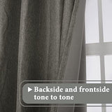 PrimeBeau Faux Linen Room Darkening Blackout Curtain Sold by 1 Panel, Short