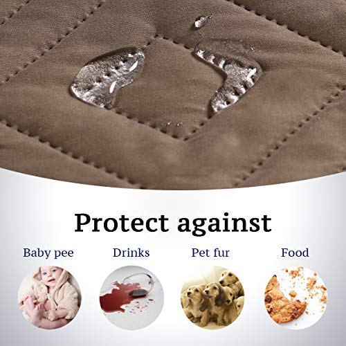 PrimeBeau Reversible Armchair Protector Slipcover Water Resistant Anti-Slip Couch Cover with Elastic Straps, Pets Protection, Stylish Decor, Easy Care