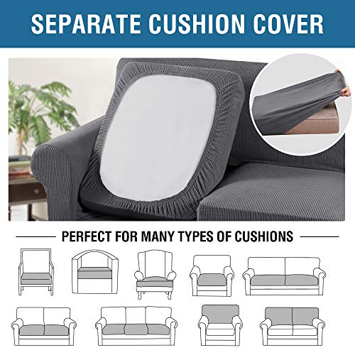 PrimeBeau Thicker Jacquard Fabric 3 Pieces Loveseat & Oversize Loveseat Covers for 2 Cushion Sofa Couch Slipcovers (Base Cover Plus 2 Seat Cushion Covers)